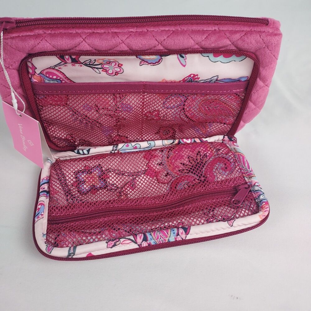 Vera Bradley Compact Organizer Majestic Magenta Quilted Zippered Pouch - Picture 3 of 4